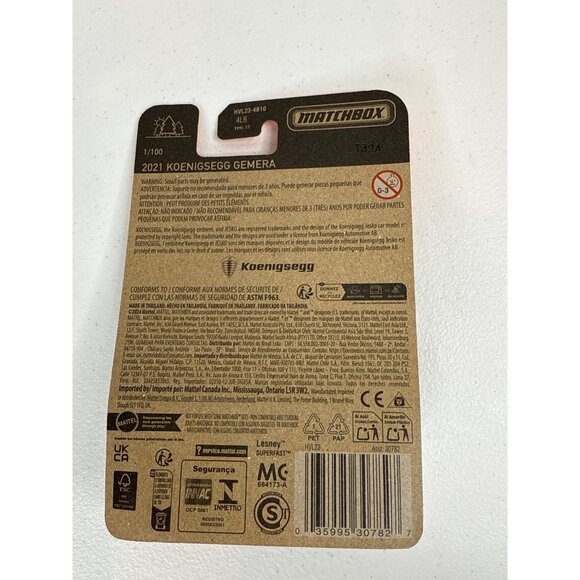 Matchbox Car 2021 Koenigsegg Gemera Toy Race Cars Kids Diecast Metal 1 64 Blue - Picture 7 of 7